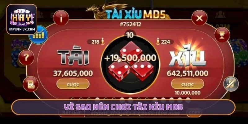Vì sao nên chơi Tài xỉu MD5